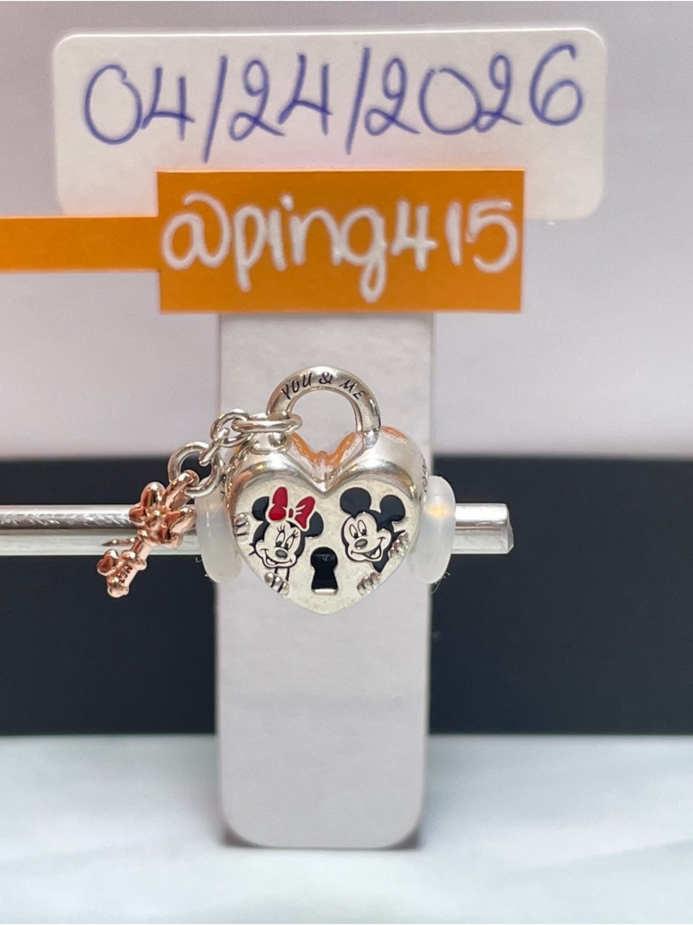 Pandora Disney Mickey & Minnie Mouse Padlock Charm